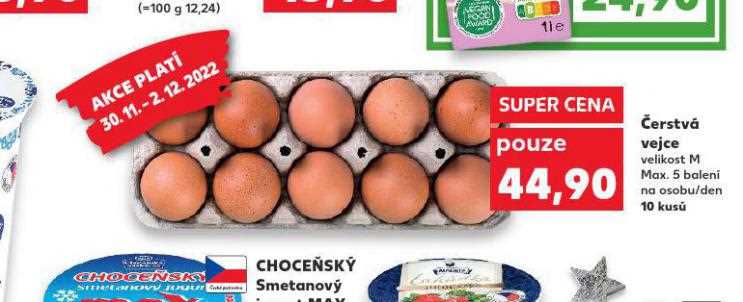 Cena vajec Kaufland - nejlepší nabídka a srovnání cen vajec