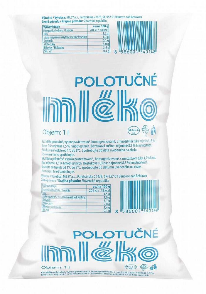 Mléko v pytlíku - výhody a nevýhody Mléko v pytlíku - výhody a nevýhody