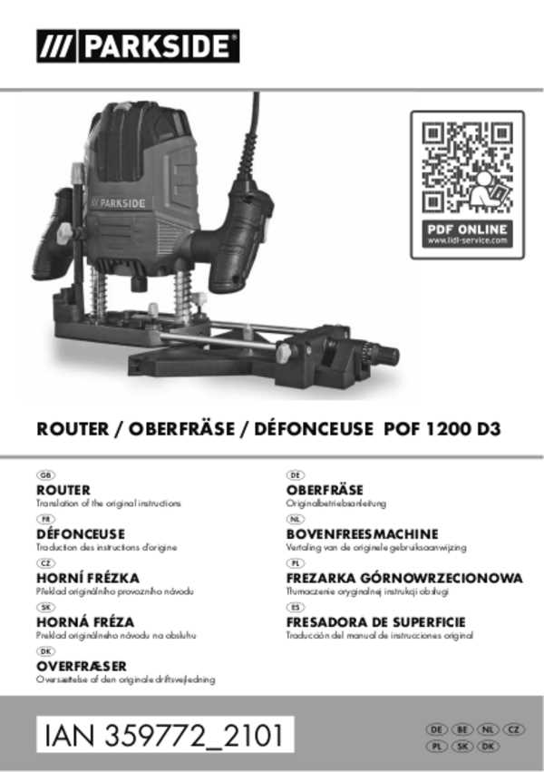 Parkside POF 1200 D3 - recenze, specifikace, návod k použití Parkside POF 1200 D3 - recenze, specifikace, návod k použití